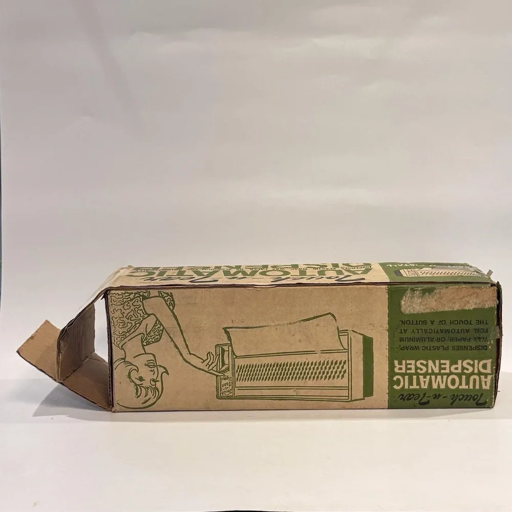 Vintage 70's Touch-n-Tear Automatic Foil Wrap Wax Dispenser Avocado Green IOB - Picture 15 of 15